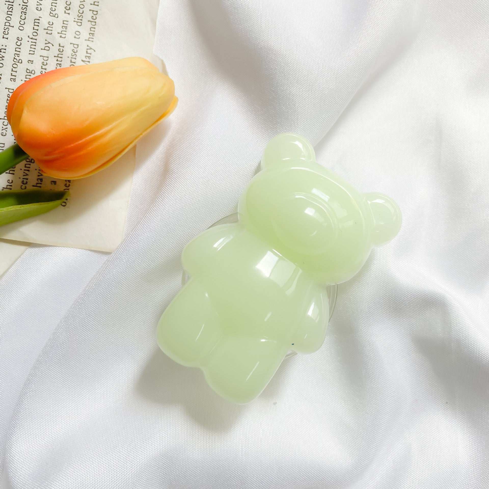 Epoxy Three-dimensional Bear Mobile Phone Airbag Bracket Transparent Paste Retractable Ins Wind Ring Buckle