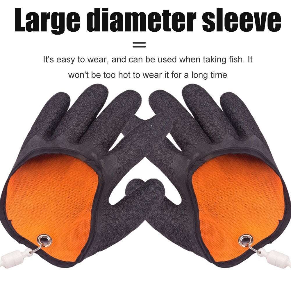 Fishing Gloves Anti-Slip Protect Hand From Puncture Scrapes Fisherman Professional Catch Fish Latex Hunting Gloves Left Right - globaltradeleader