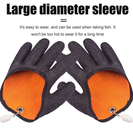 Fishing Gloves Anti-Slip Protect Hand From Puncture Scrapes Fisherman Professional Catch Fish Latex Hunting Gloves Left Right - globaltradeleader