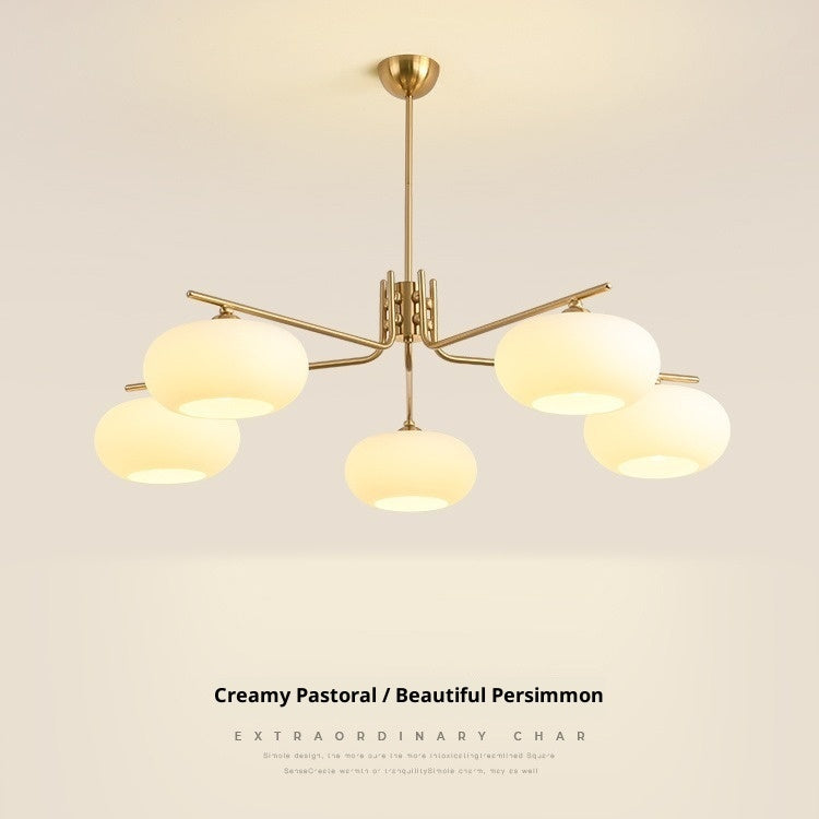 Simple Modern Bedroom Light Cream Style Persimmon Chandelier - globaltradeleader