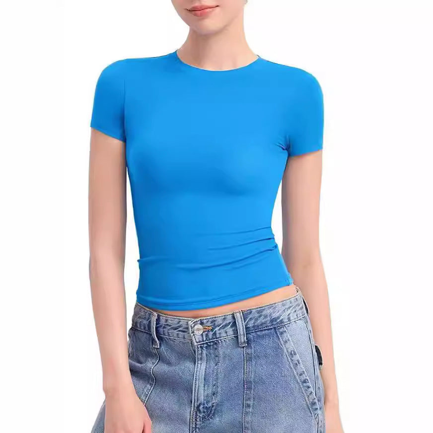 Women's Fashion Simple Short-sleeved T-shirt Pure Desire Top - globaltradeleader