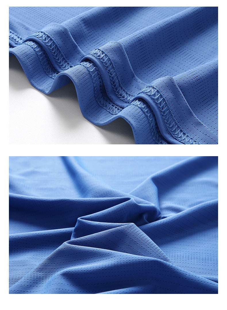 Large Size Ice Silk Short Sleeve T-shirt Quick Drying Clothes Summer Thin - globaltradeleader