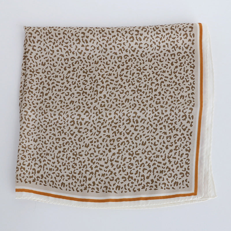 Artificial Silk Leopard Print Silk Scarf