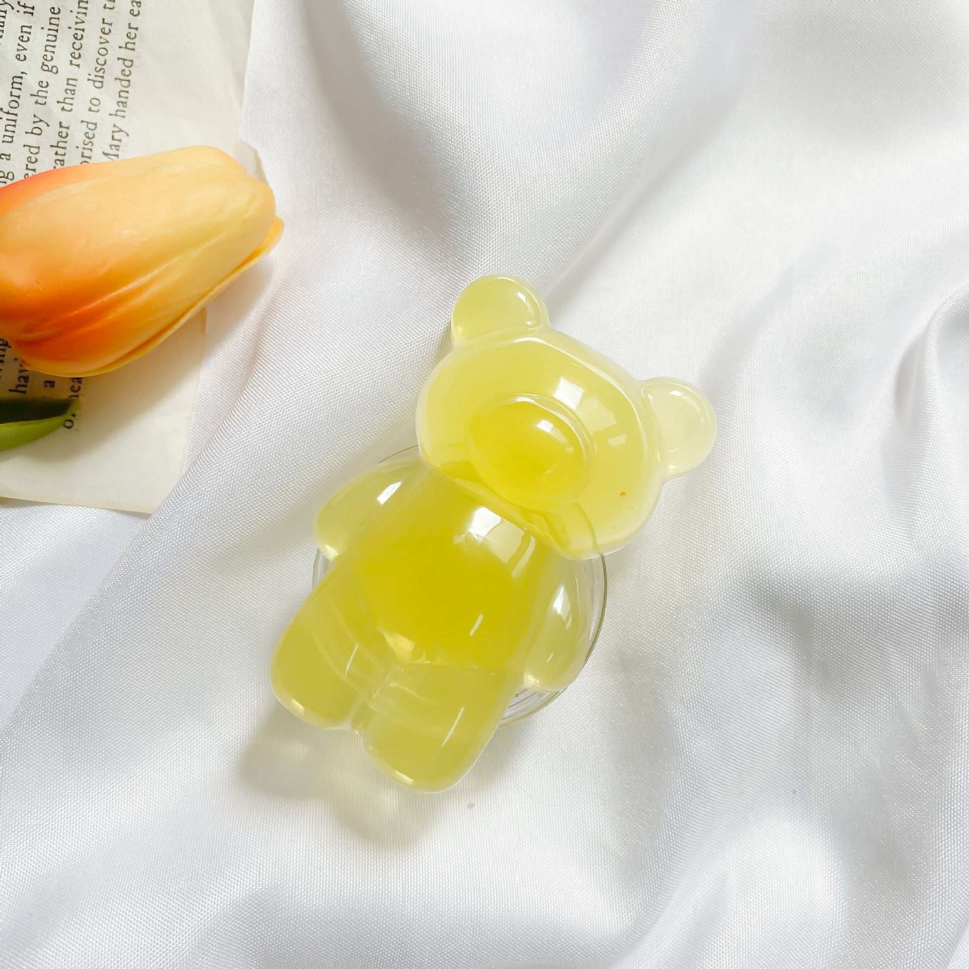 Epoxy Three-dimensional Bear Mobile Phone Airbag Bracket Transparent Paste Retractable Ins Wind Ring Buckle