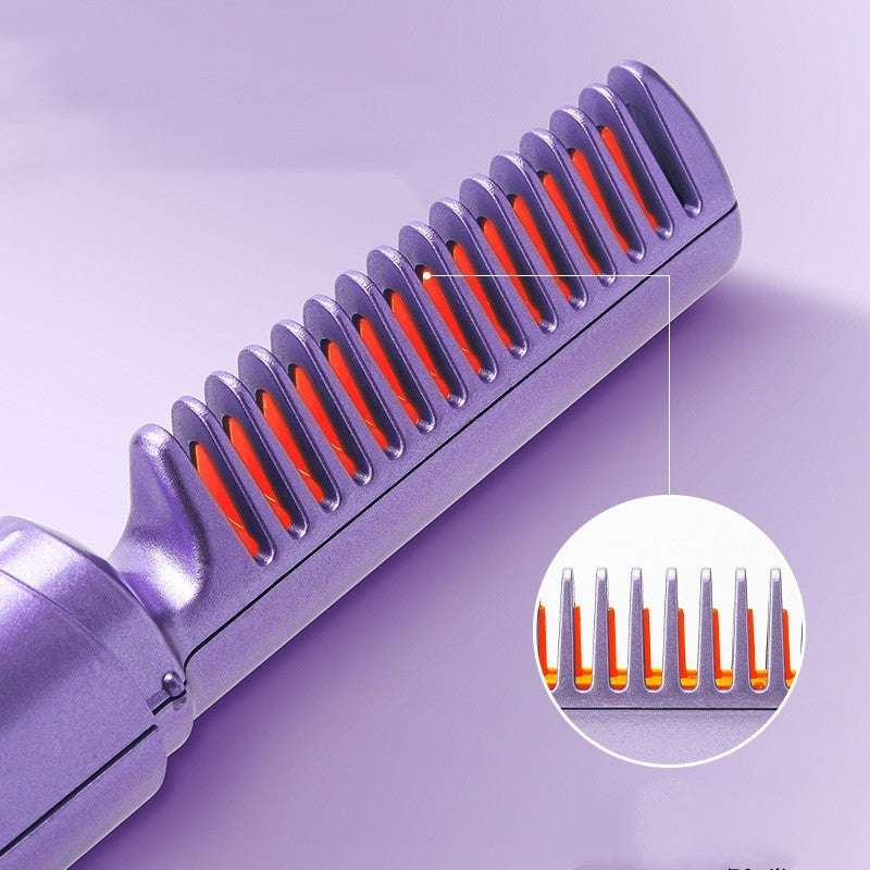 Professional Wireless Hair Straightener Curler Comb Fast Heating Negative Ion Straightening Curling Brush Hair Styling Tools - globaltradeleader