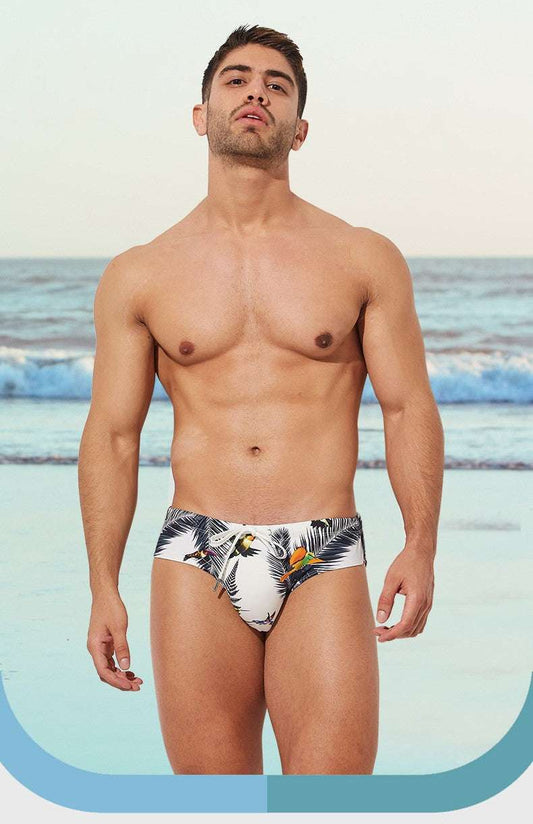 Men's Polyamide Printed Swimming Briefs