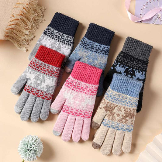 Women's Gloves Winter Warm Thickened Five-finger Riding Finger Gloves - globaltradeleader