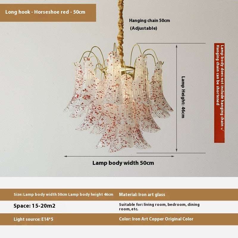Crystal Shell Chandelier Retro Color Bedroom Glass Lamp - globaltradeleader