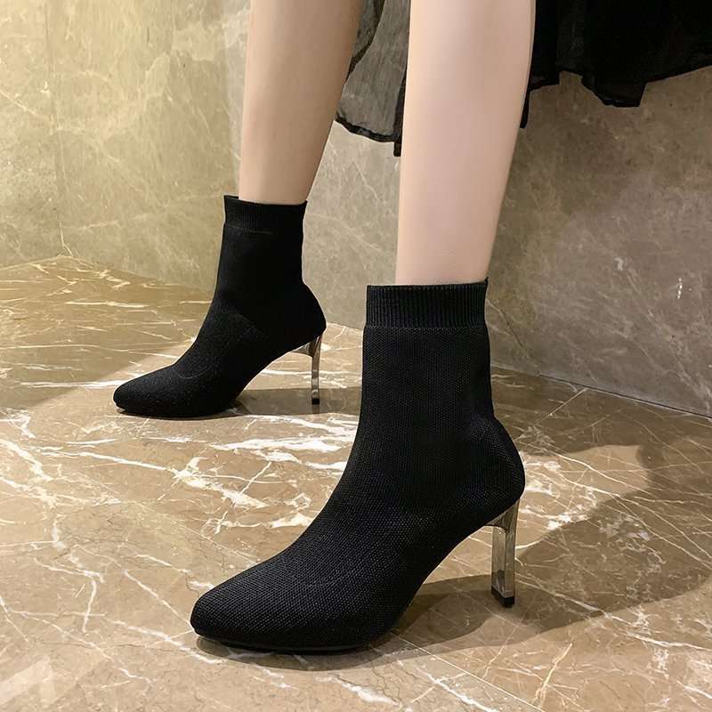 Pointed Toe Boots Women Sock Shoes - globaltradeleader