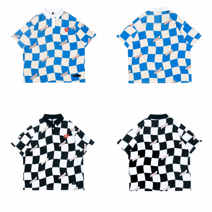 Vintage Plaid Contrast Short Sleeve