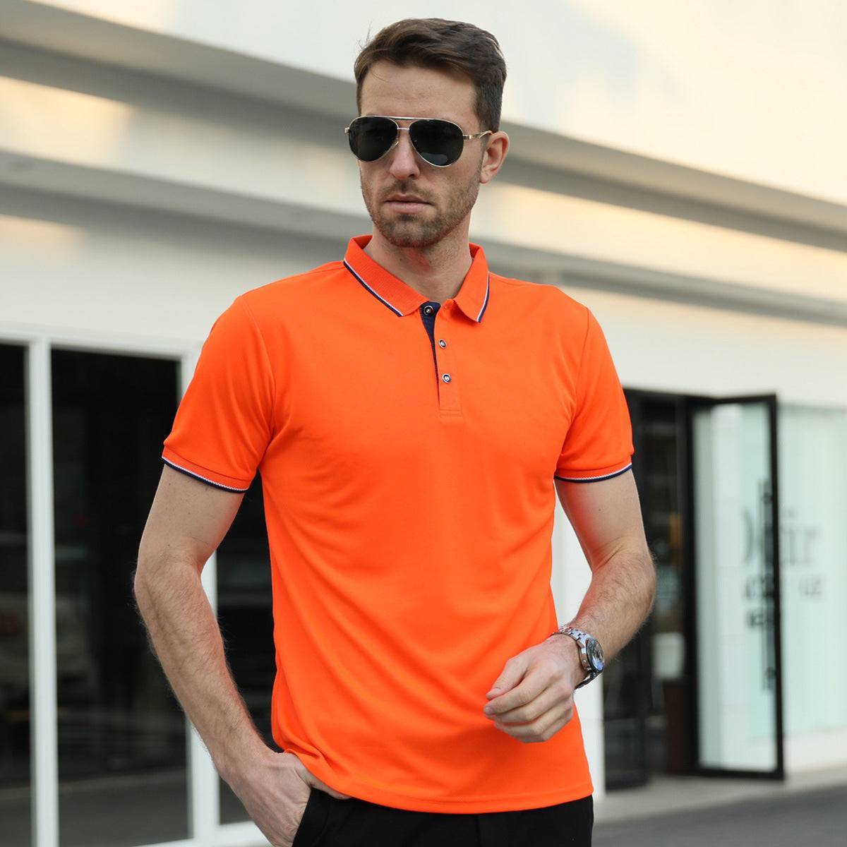 Polo Shirt Men's Thin Lapels Short Sleeve Shirt T-shirt - globaltradeleader