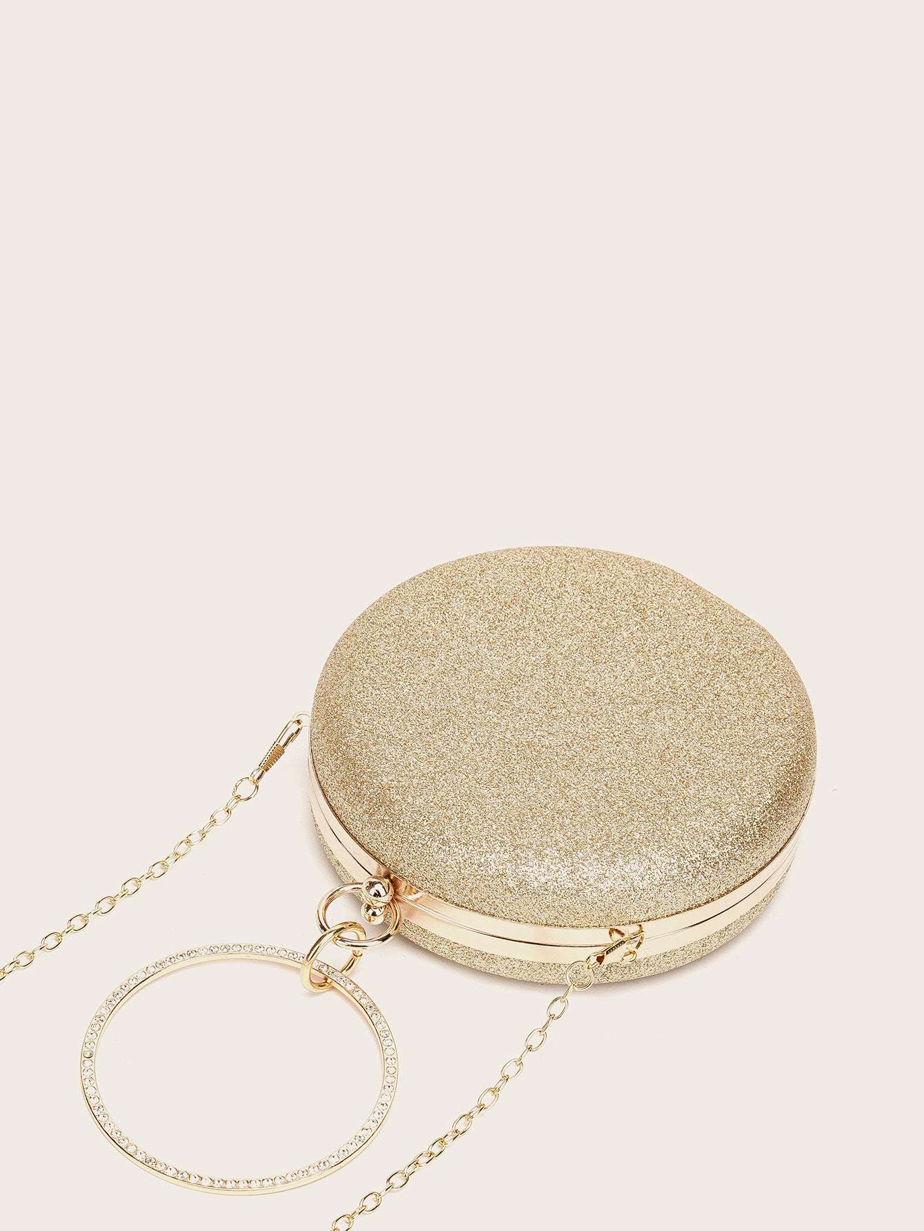 Diamondencrusted Handheld Round Box Bag Chain Evening