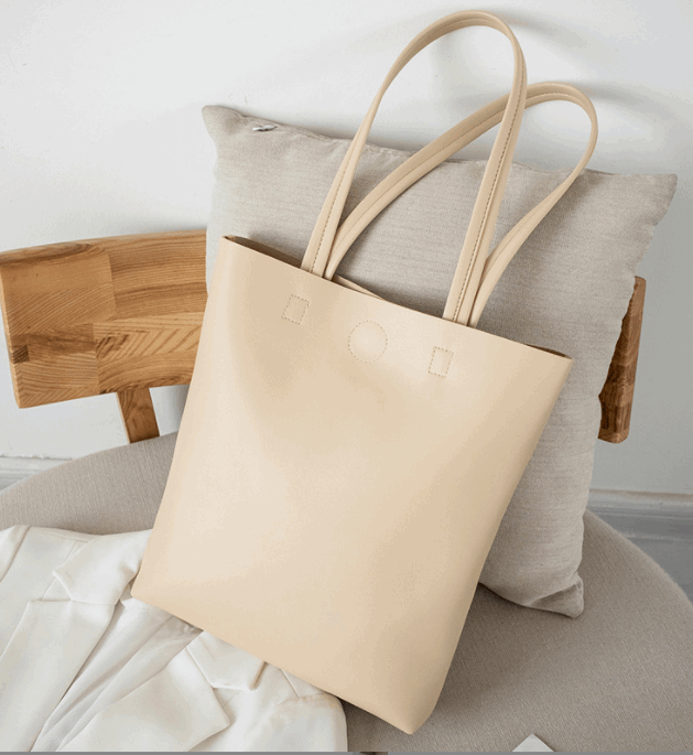 Korean Style Soft Leather Tote Bag Student All-match Simple