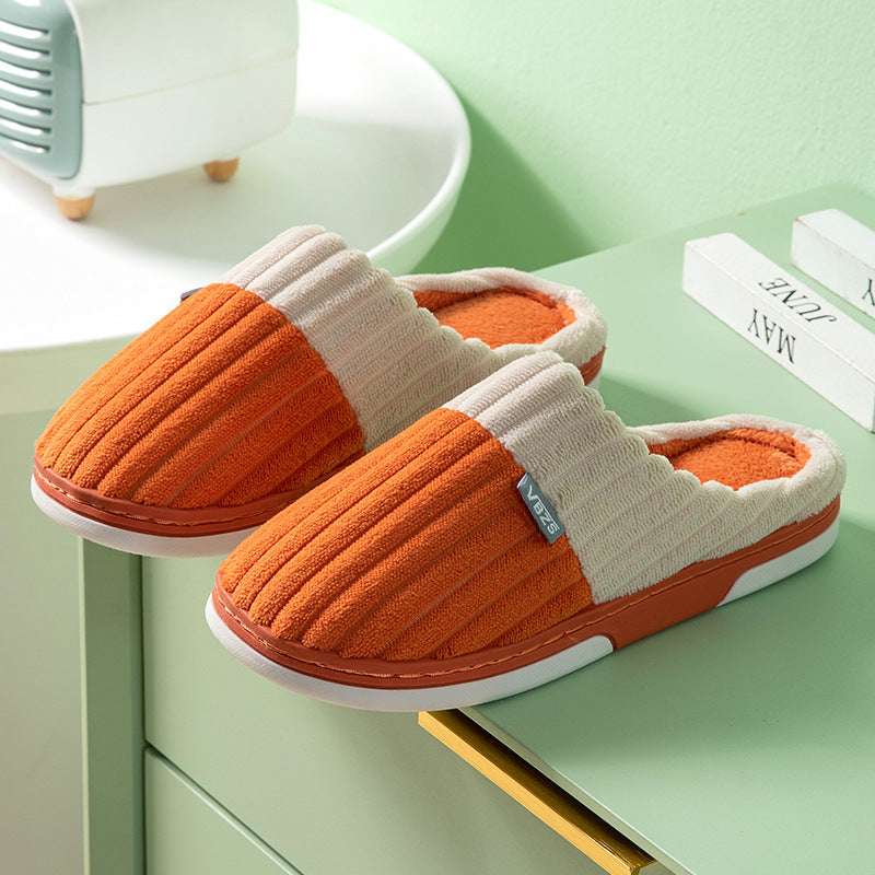Unisex Winter Slippers Corduroy Shoes Couples Bedroom Slippers Women Men - globaltradeleader