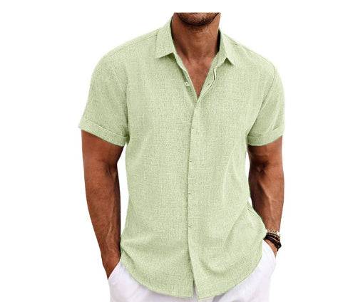 Men's Linen Short Sleeved T-shirt Loose Fitting - globaltradeleader