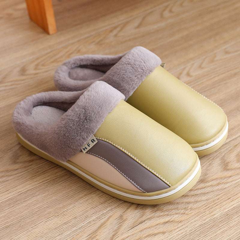 Waterproof Slippers Plush Winter Shoes Home Non-slip Bedroom Slippers Women - globaltradeleader