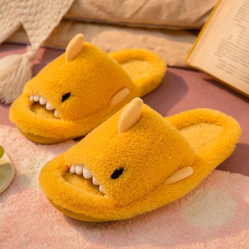 Shark Slippers Fluffy Slippers For Women Couple House Shoes Winter - globaltradeleader
