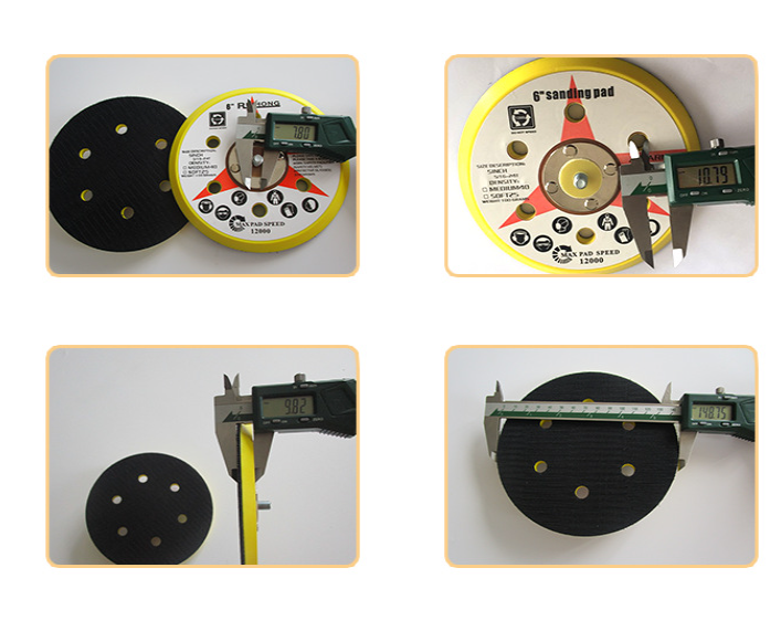 6inch 6hole Pneumatic Hook And Loop Polishing Disk Self Adhesive Sponge Tray