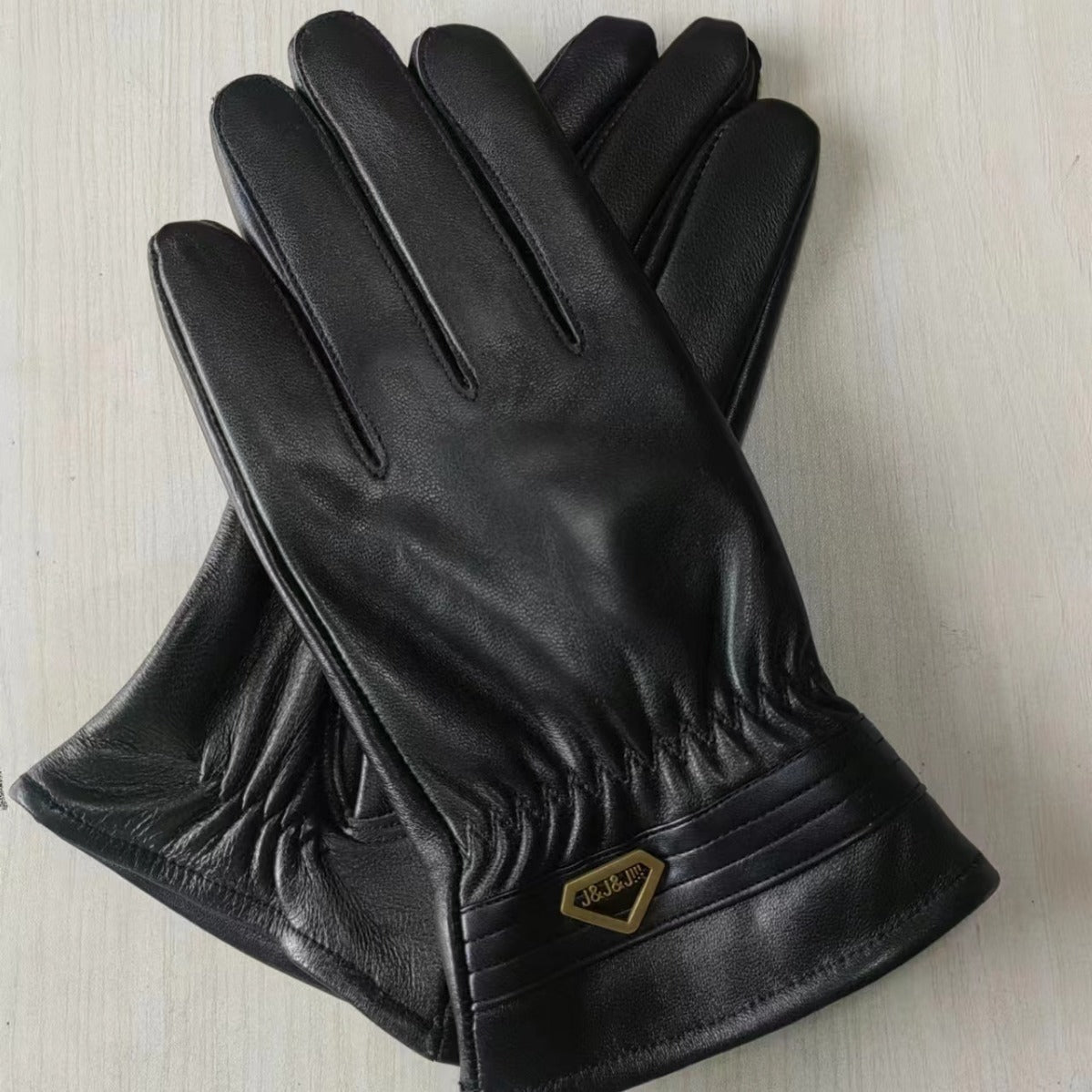 Genuine Leather Gloves Men's Winter Velvet Cold Protection Warm Sheepskin Gloves Cycling And Driving Touch Screen - globaltradeleader