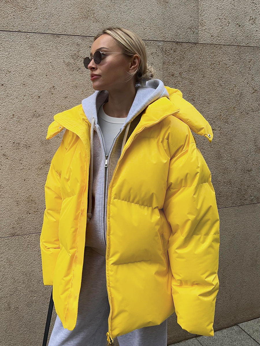 Fashion Coat With Removable Hood Cotton Jacket Winter Warm Windproof Loose Cotton Jacket Loose Parka Outerwear Clothing - globaltradeleader