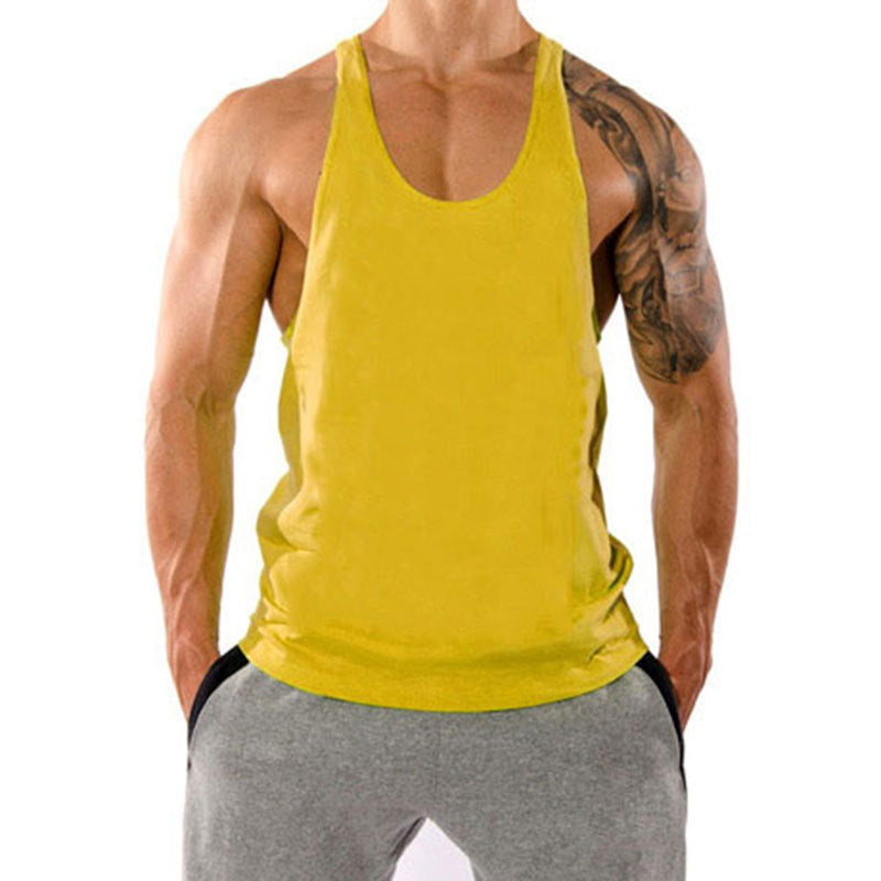 Muscle Gym Loose Leisure Sports Vest Men's I-shaped Breathable Sleeveless T-shirt - globaltradeleader