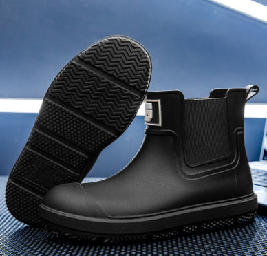 Short Tube Water Shoes Men Rain Boots Autumn And Winter - globaltradeleader