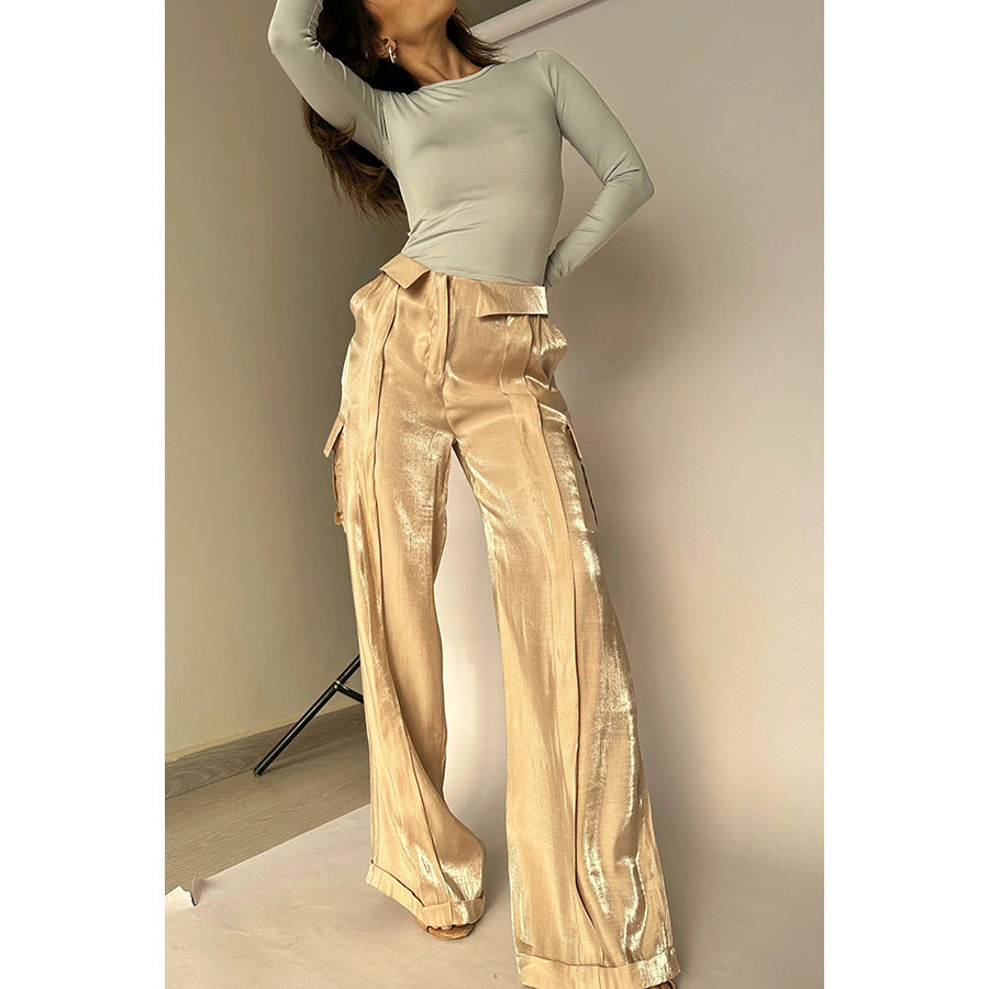 Ins Style Loose Straight Pants With Multi-pocket Design New Fashion Casual Vacation Trousers Womens Clothing - globaltradeleader