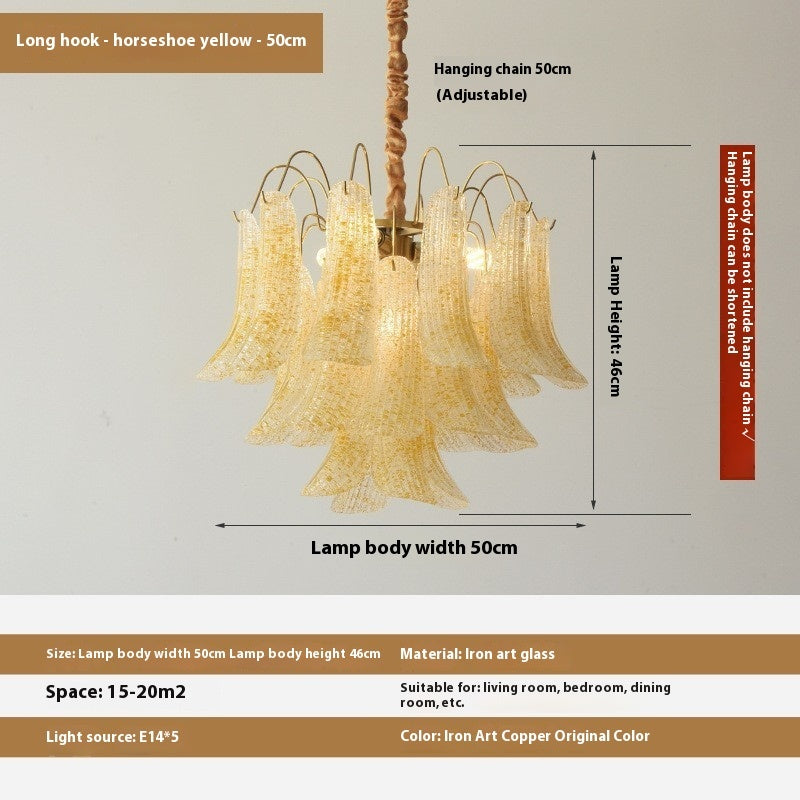 Crystal Shell Chandelier Retro Color Bedroom Glass Lamp - globaltradeleader