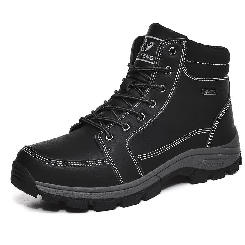 Men Boots Winter Snow Outdoor Ankle Boots For Men Super Warm Boots Leather Non-Slip Work Shoes - globaltradeleader
