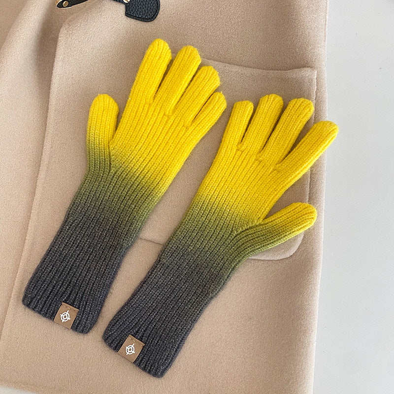 Fashion Winter Warm Gradient Gloves