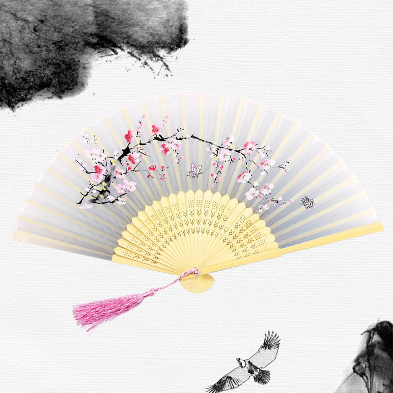 Folding Fan Bamboo Ancient Style Han Chinese Clothing Chinese Style Small Fan