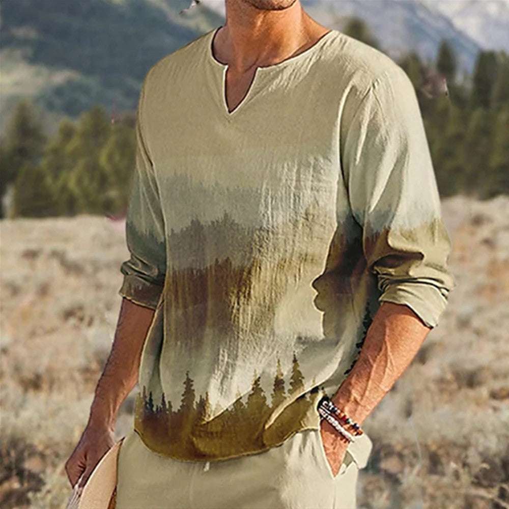 Printed Regular Round Neck Long Sleeve Short Sleeve