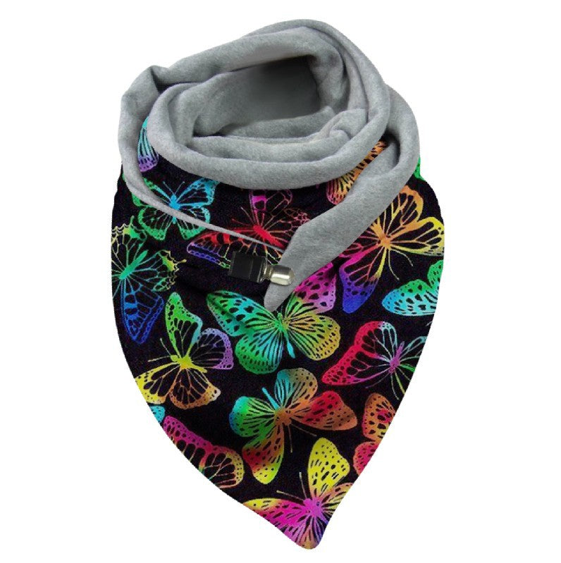 Versatile Thickened Simple Warm Shawl Fashionable Printed Scarf