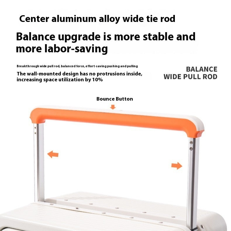 Multifunctional USB Charging Trolley Case Front Fastening Wide Trolley Universal Wheel 20-inch Boarding - globaltradeleader