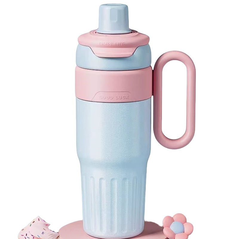 780ml Gradient Double Drink Thermal Cup Stainless Steel With Lid Coffee Cup Thermos Large Capacity Straw Cup For Male And Female - globaltradeleader