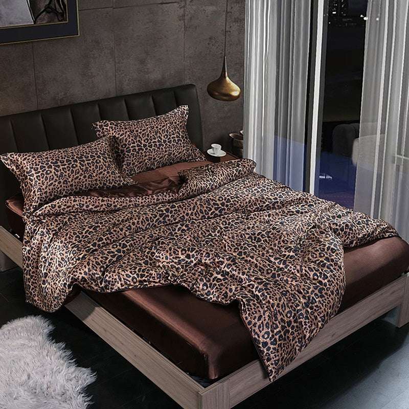Solid Color Double-sided Silk Four-piece Set Silkworm Silk Satin Bed Sheet Quilt Cover - globaltradeleader