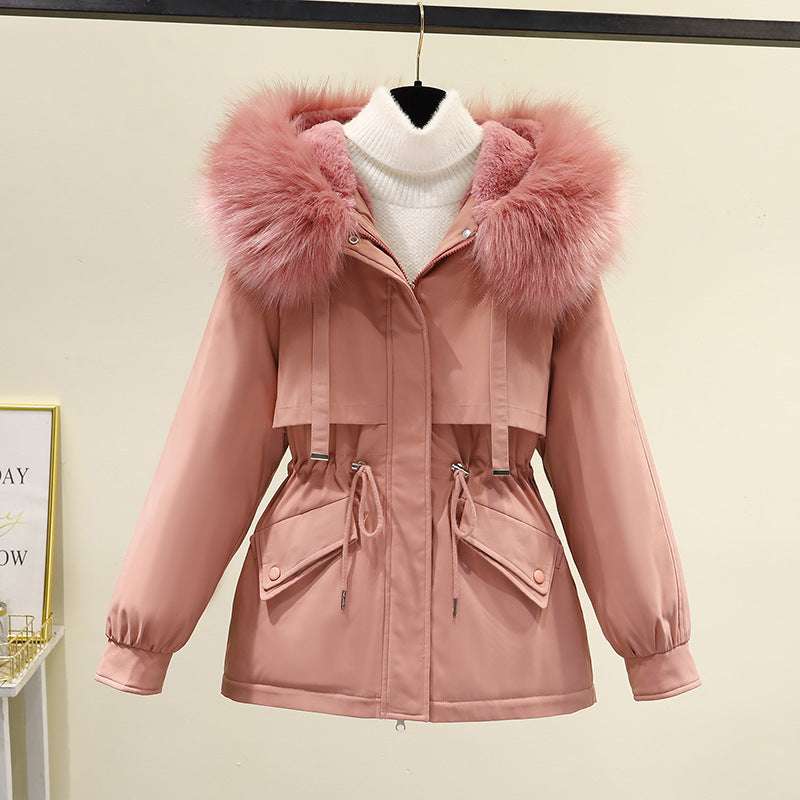 Korean Style Loose Cotton Short Fleece Parka - globaltradeleader