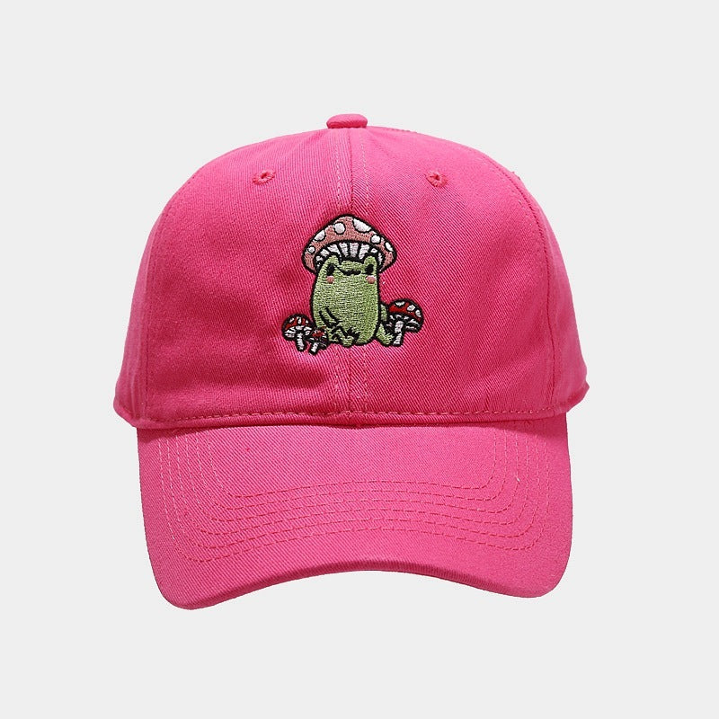 Cute Cartoon Frog Mushroom Embroidered Baseball Cap - globaltradeleader