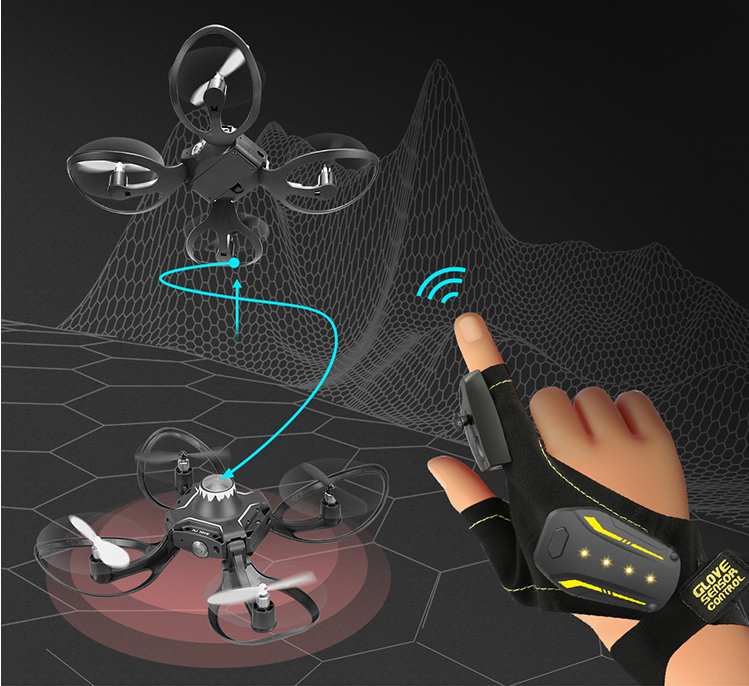 Folding gesture control aircraft four-axis aerial photography