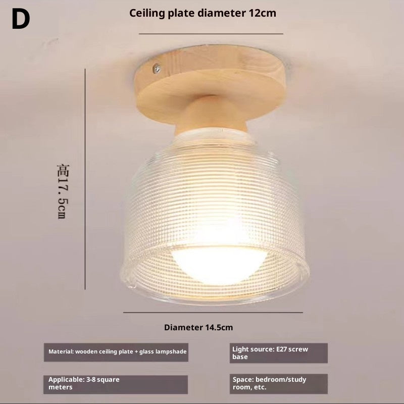 Nordic Modern Minimalist Corridor Balcony Solid Wood Ceiling Lamp - globaltradeleader