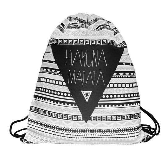 Digital Print Matata Drawstring Pocket Eco-friendly Shopping Organizer Drawstring Backpack Drawstring Bag
