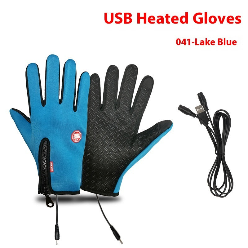 USB Electric Heating Heating Gloves Winter Outdoors Sports Skiing Warm Waterproof Non-slip - globaltradeleader