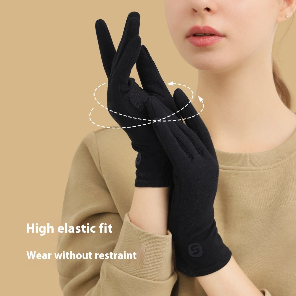 Winter Gloves Women's Dralon Cold-proof Warm Touch Screen Gloves Autumn Thin - globaltradeleader