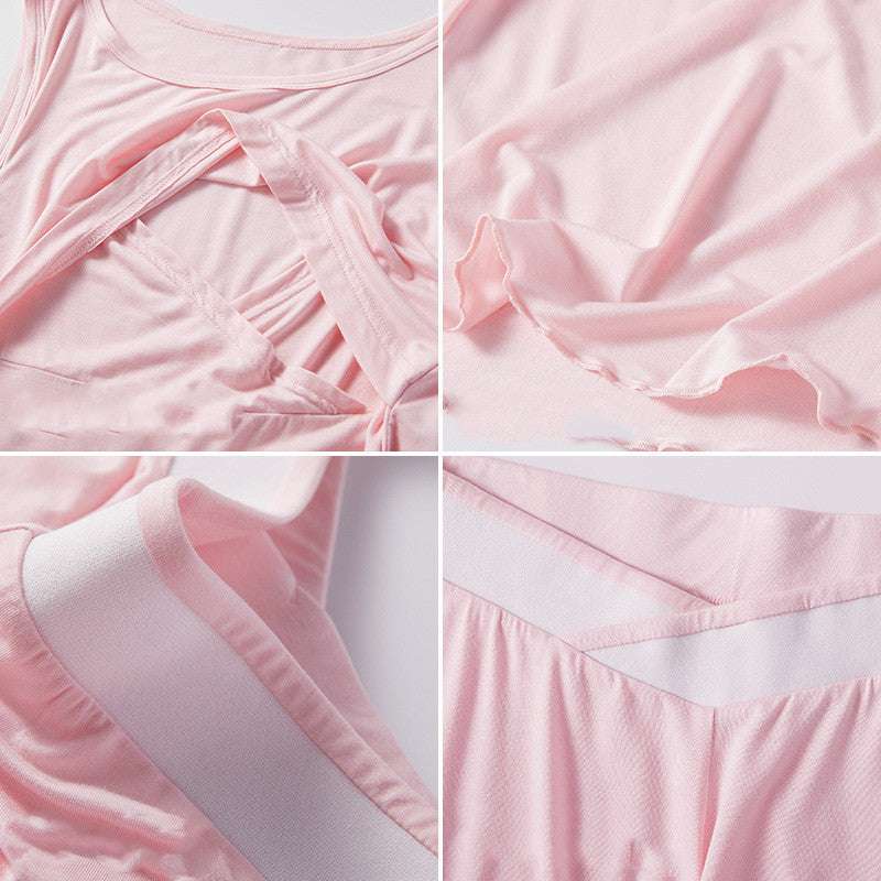 Curly Breastfeeding Vest Maternity Shorts Set