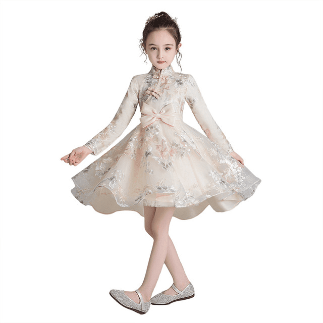 Children's national style cheongsam trailing dress skirt