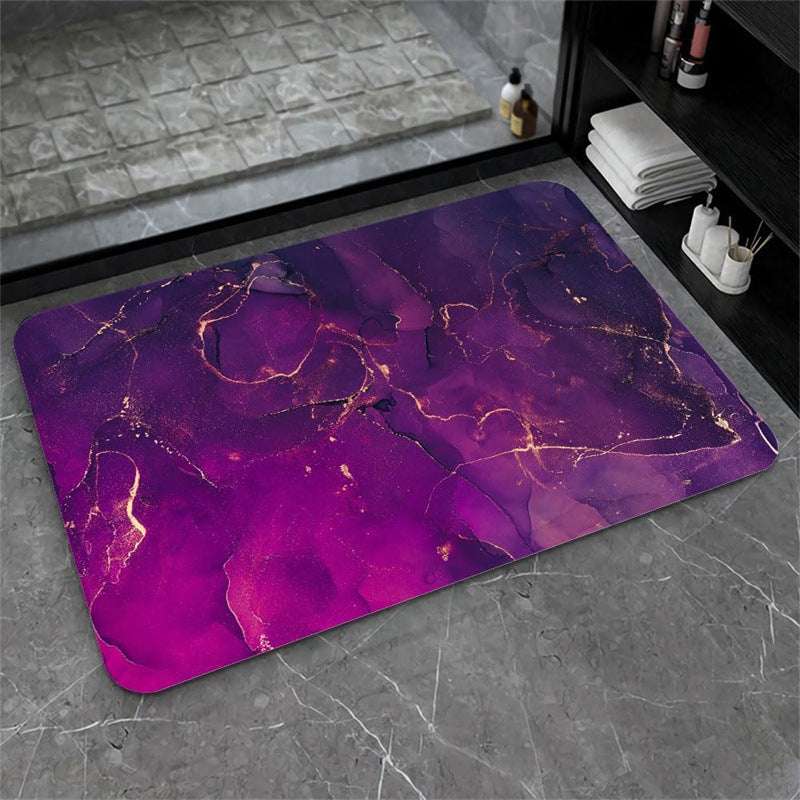 Nordic Light Luxury Marbling Diatom Ooze Absorbent Non-slip Floor Mat Toilet Door Quick-drying Feet - globaltradeleader
