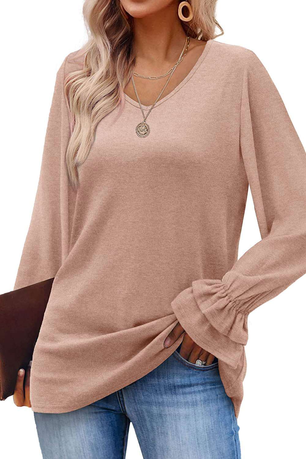 Long Sleeve Solid Color T Shirt Top