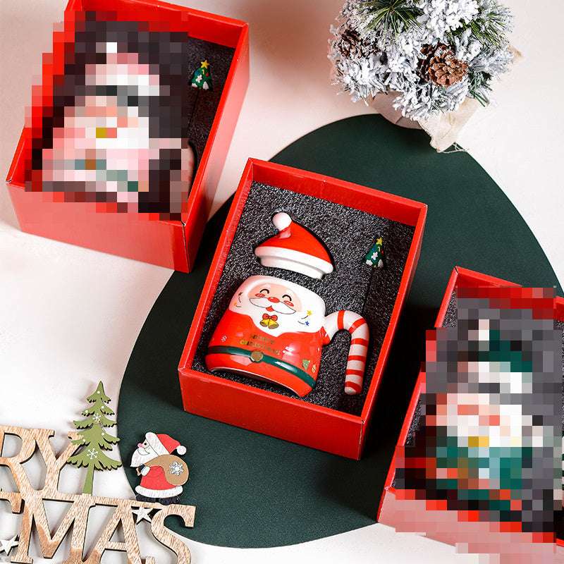 Creative Cartoon Santa Claus Cup Ceramic Cup Christmas Holiday Gift Hand-painted Water Cup Souvenir Mug - globaltradeleader