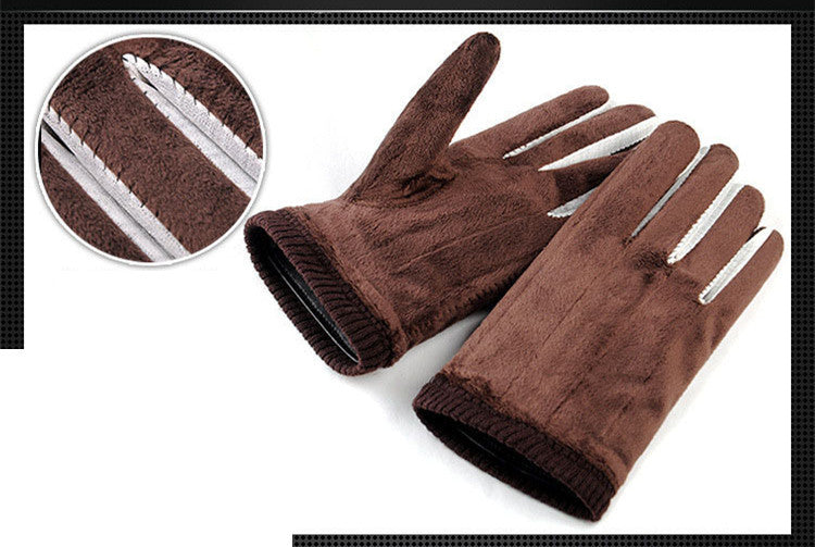 Men's Autumn And Winter Leather Touchpad Sensible Gloves Wool Warm - globaltradeleader