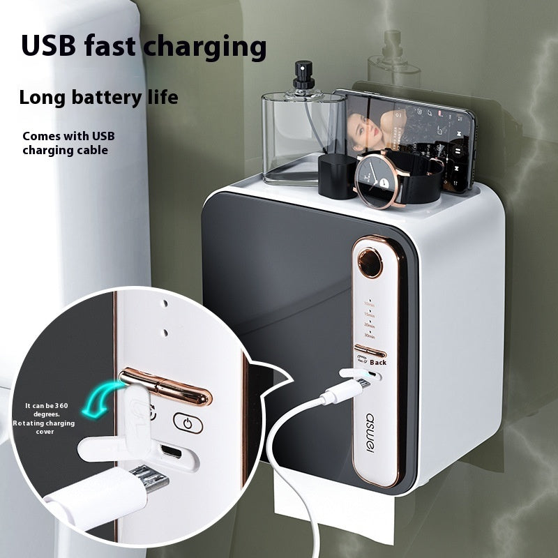 Smart Aromatherapy Tissue Box Bathroom Toilet Paper Storage Rack Punch-free Waterproof - globaltradeleader